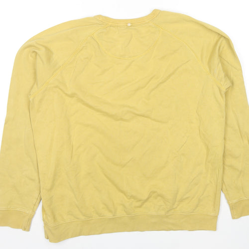 Fat Face Mens Yellow Cotton Pullover Sweatshirt Size L