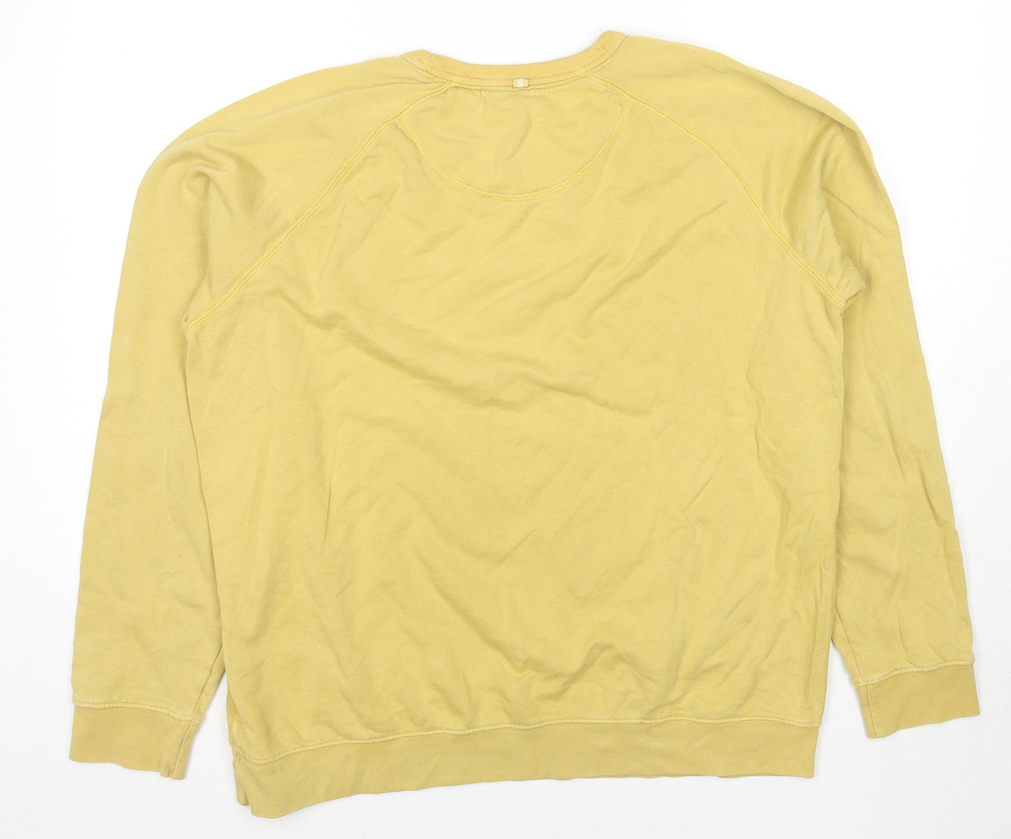 Fat Face Mens Yellow Cotton Pullover Sweatshirt Size L