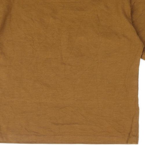 NEXT Boys Brown Cotton Basic T-Shirt Size 7 Years Crew Neck Pullover