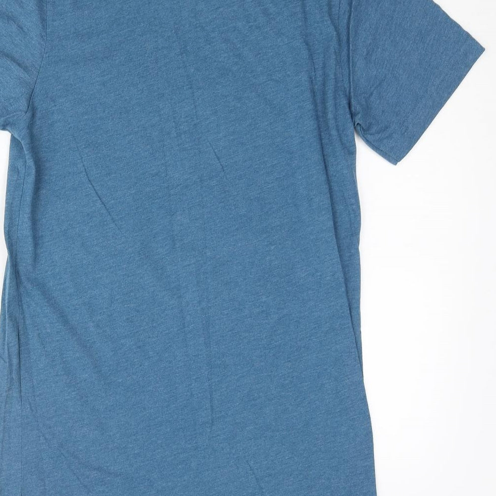 Filthy Casual Mens Blue Polyester T-Shirt Size M Round Neck