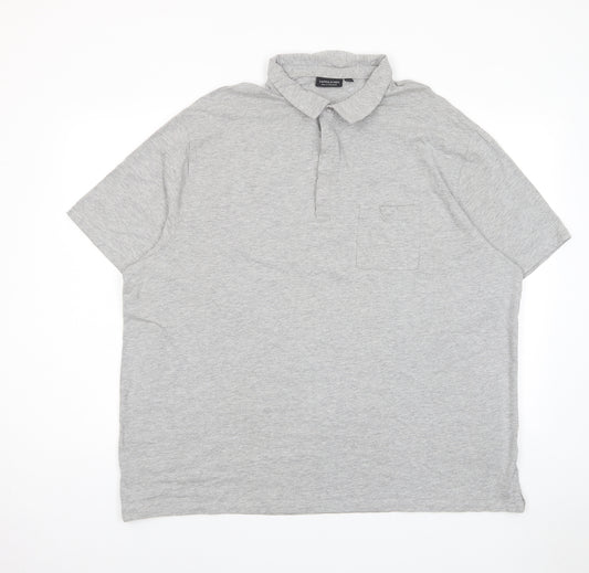 Capsule Mens Grey Cotton Polo Size 2XL Collared Button - Pocket