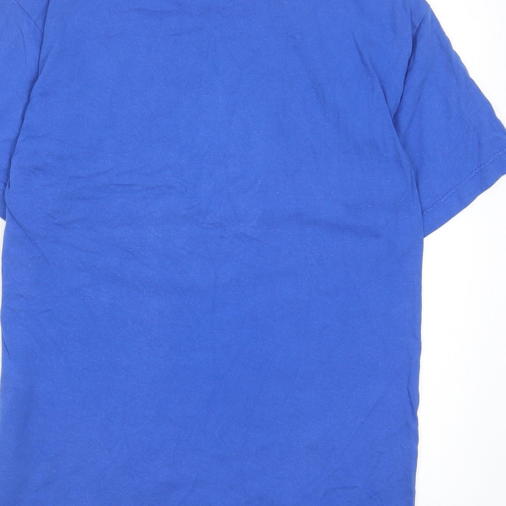 Superman Mens Blue Cotton T-Shirt Size M Crew Neck