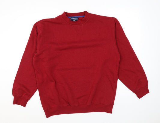 Zantos Mens Red Polyester Pullover Sweatshirt Size M