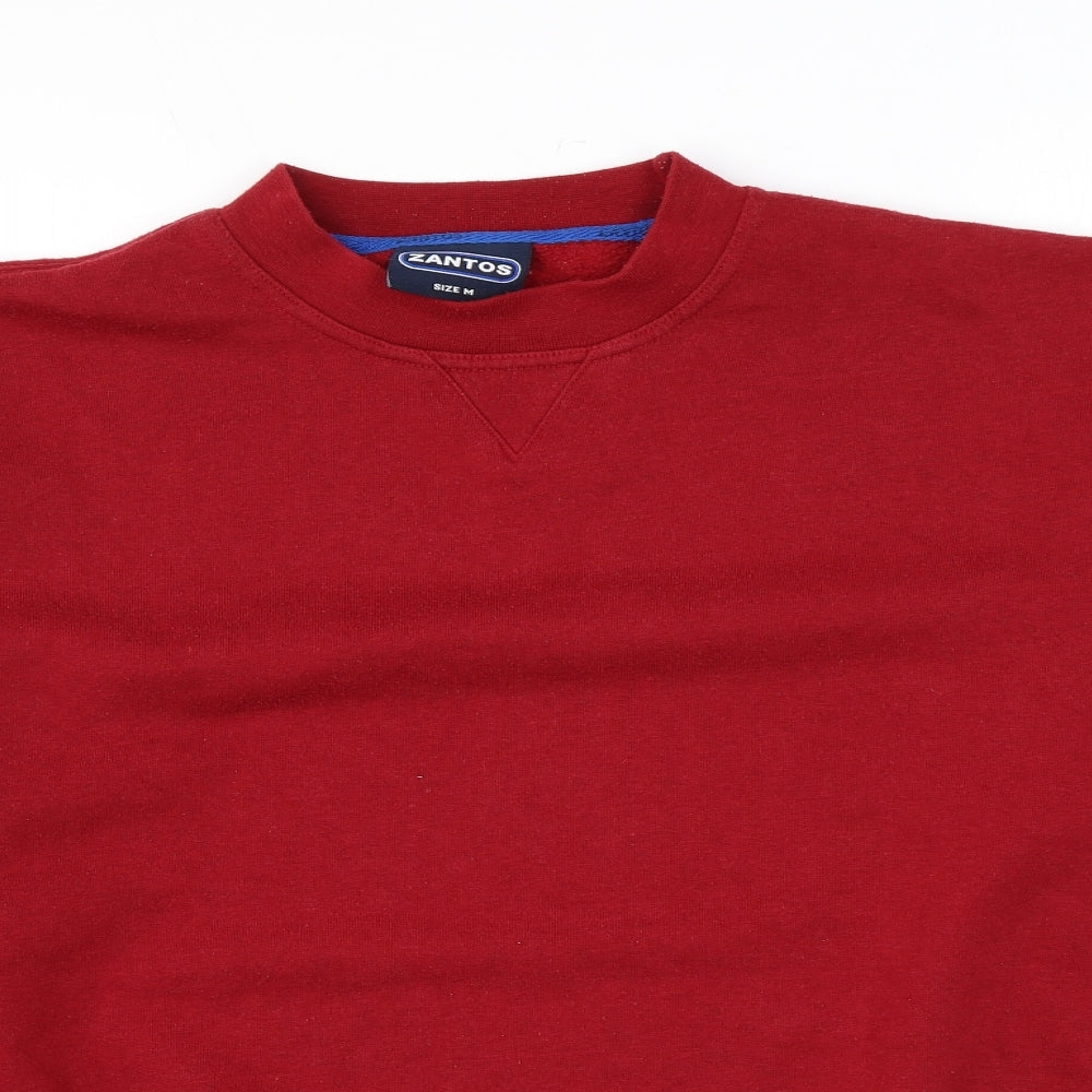 Zantos Mens Red Polyester Pullover Sweatshirt Size M