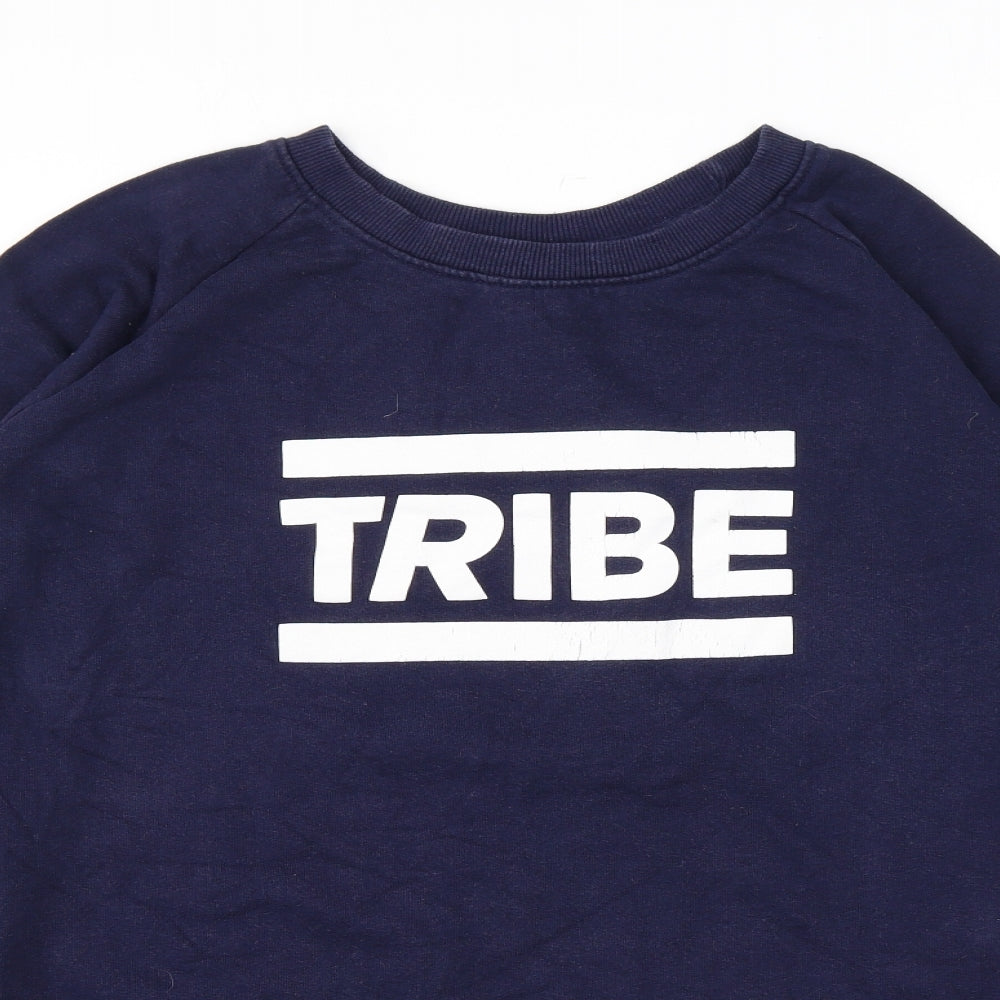 Tribe Mens Blue Cotton Pullover Sweatshirt Size XL - Logo