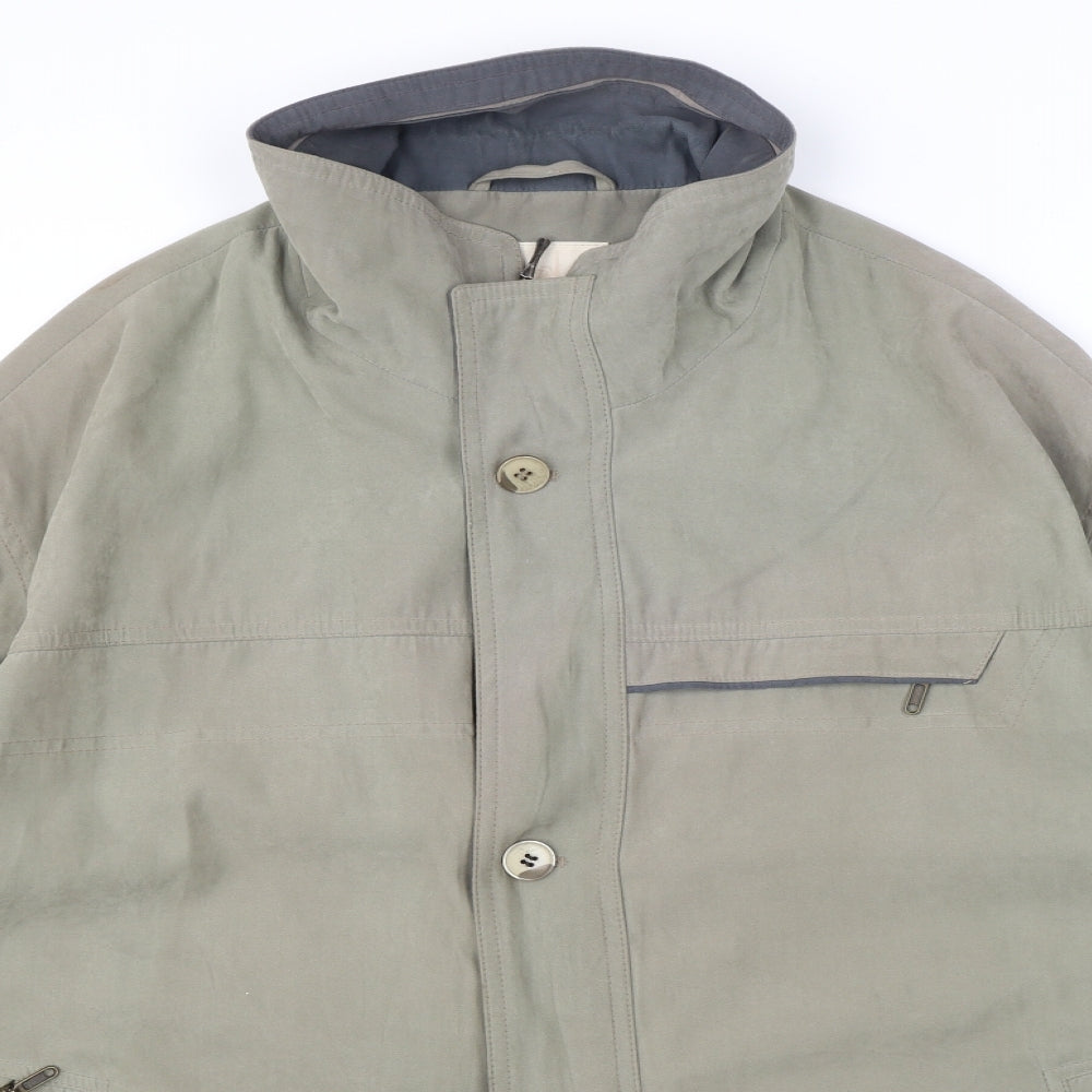 EWM Mens Green Rain Coat Coat Size M Zip