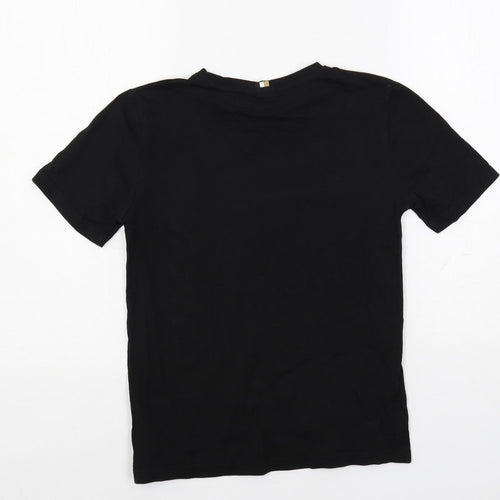 Boss Boys Black Cotton Pullover T-Shirt Size 12 Years Crew Neck Pullover - Logo