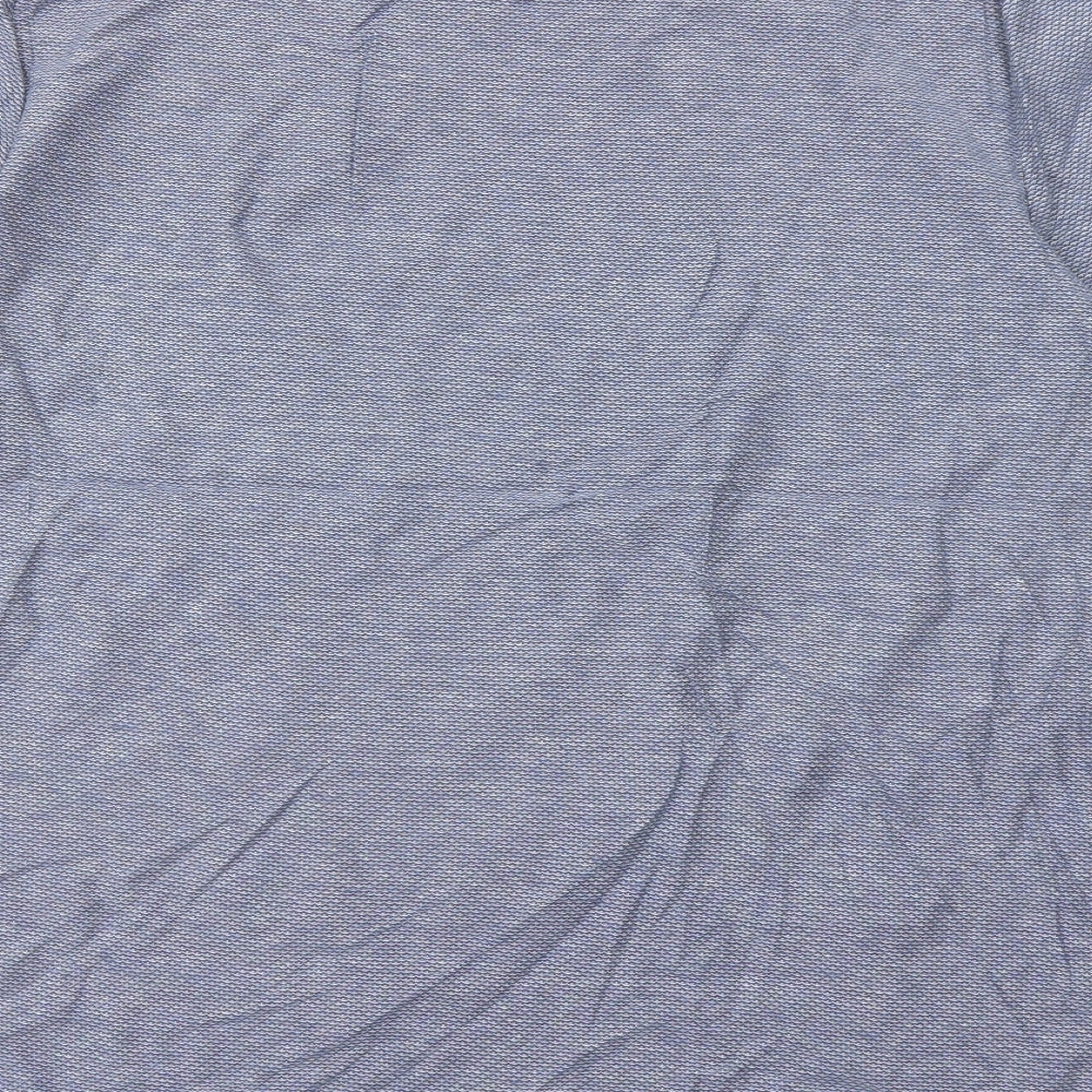 Marks and Spencer Mens Blue Cotton T-Shirt Size L Crew Neck