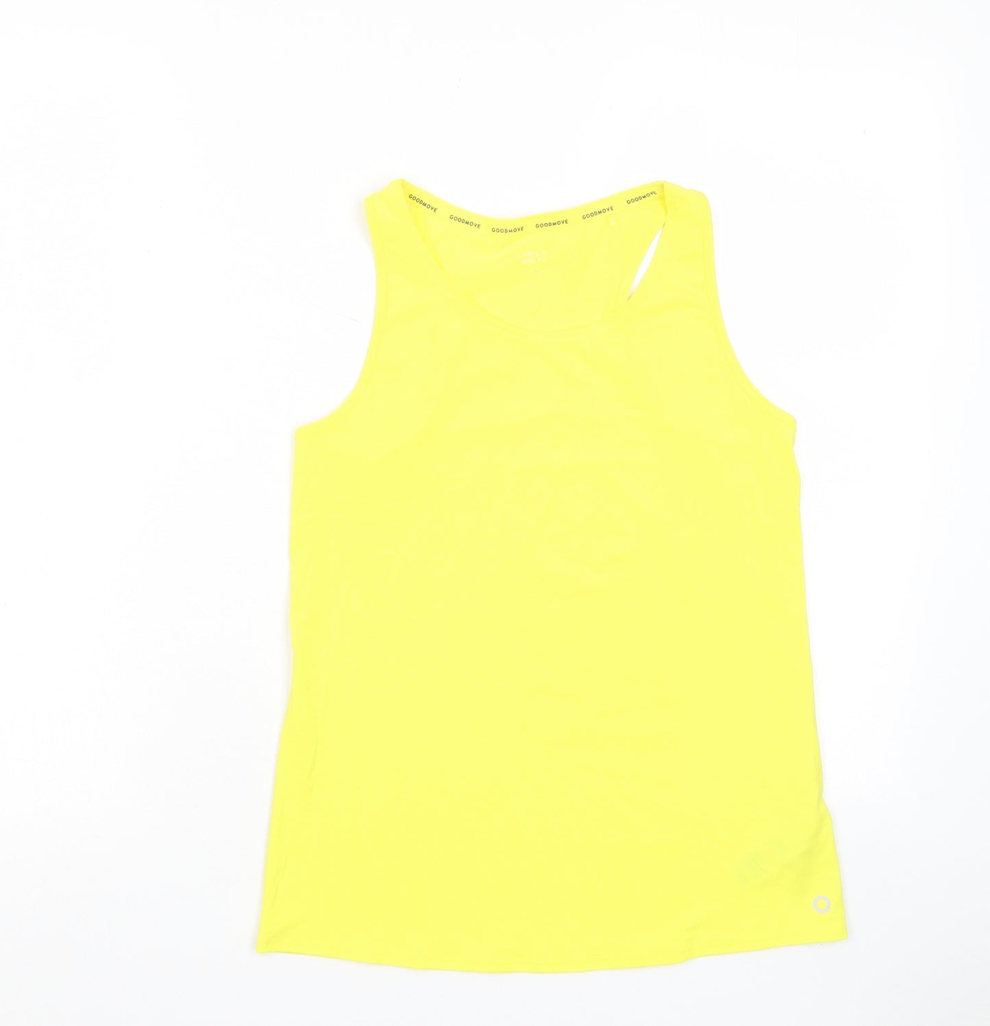 GOODMOVE Womens Yellow Polyester Basic Tank Size 8 Crew Neck Pullover