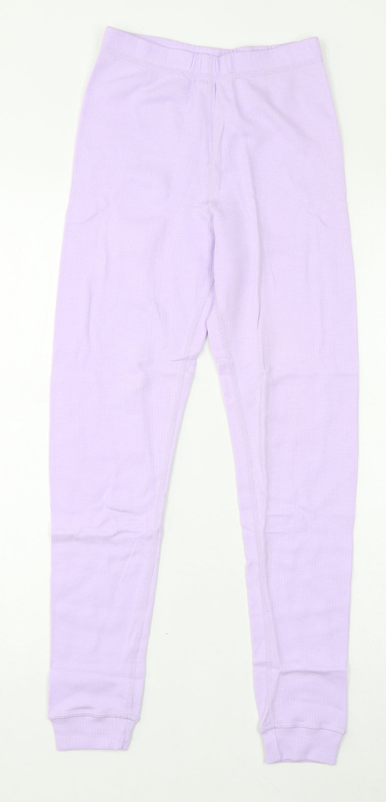 Marks and Spencer Girls Purple Cotton Capri Trousers Size 11-12 Years L26 in Regular Pullover