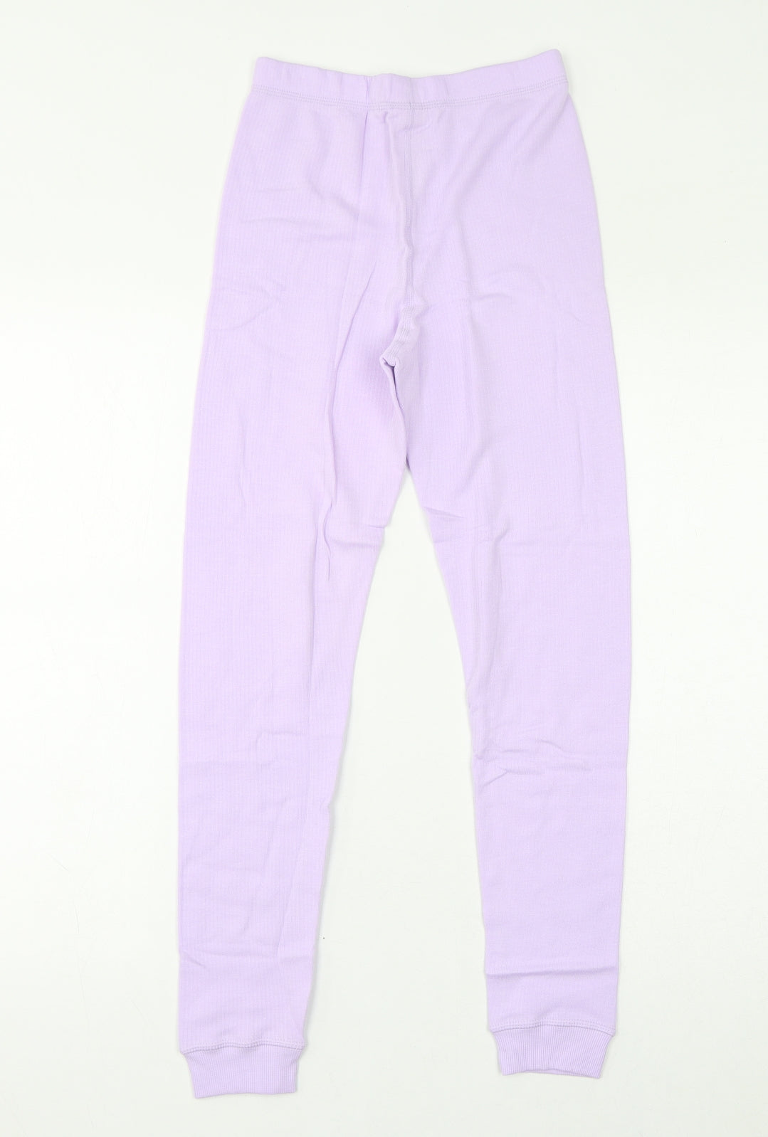 Marks and Spencer Girls Purple Cotton Capri Trousers Size 11-12 Years L26 in Regular Pullover