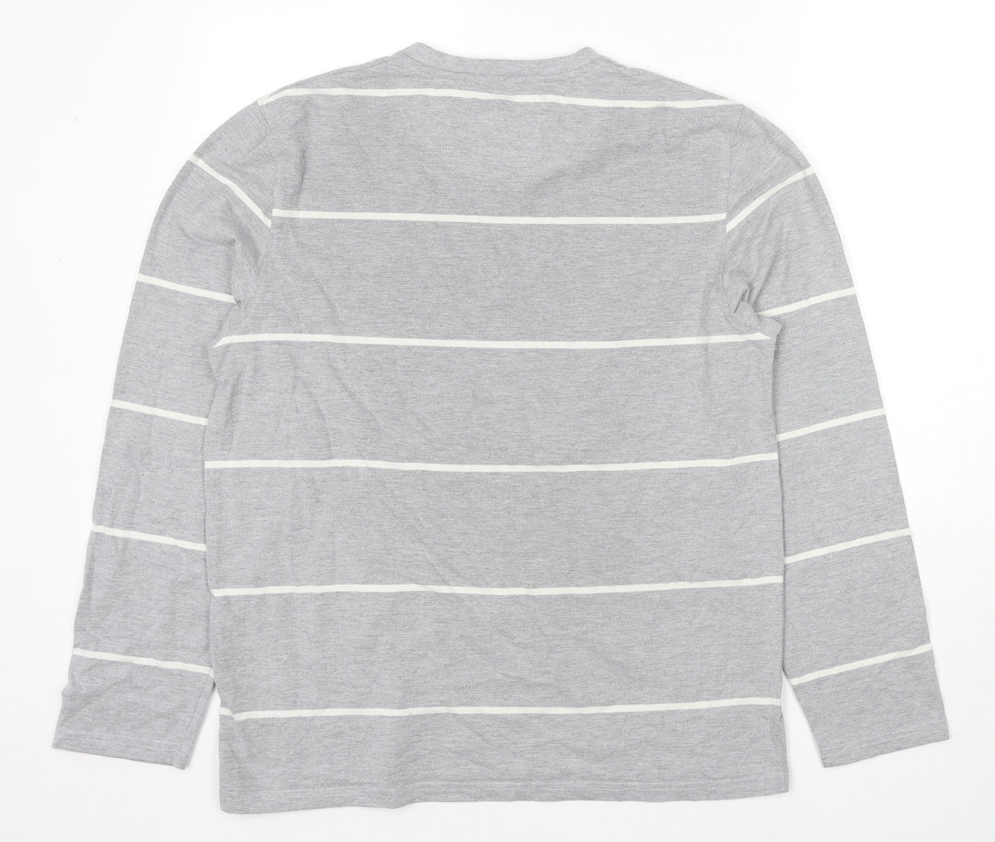 Shilton Passport Mens Grey Striped Polyester Pullover Sweatshirt Size M