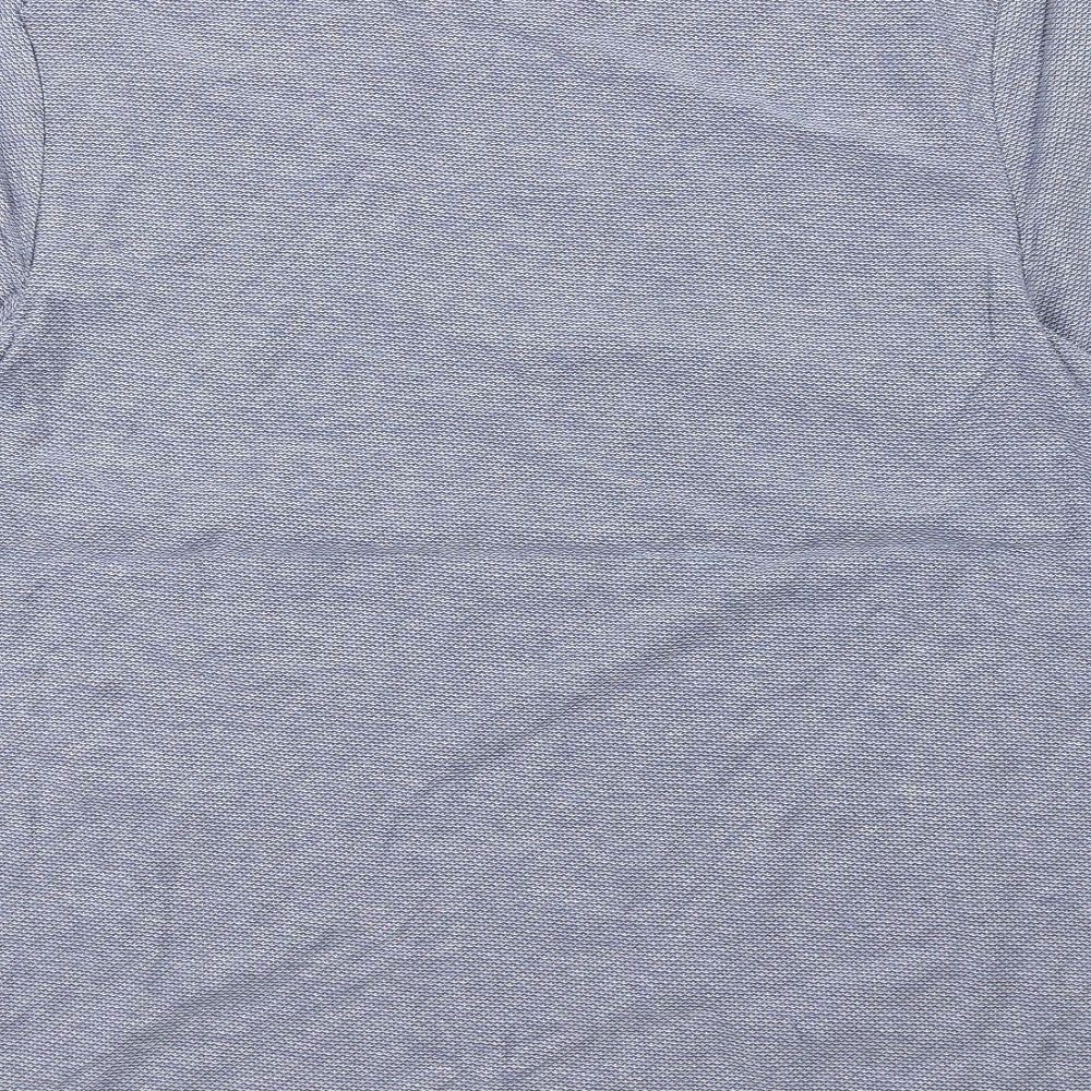 Marks and Spencer Mens Blue Cotton T-Shirt Size L Round Neck