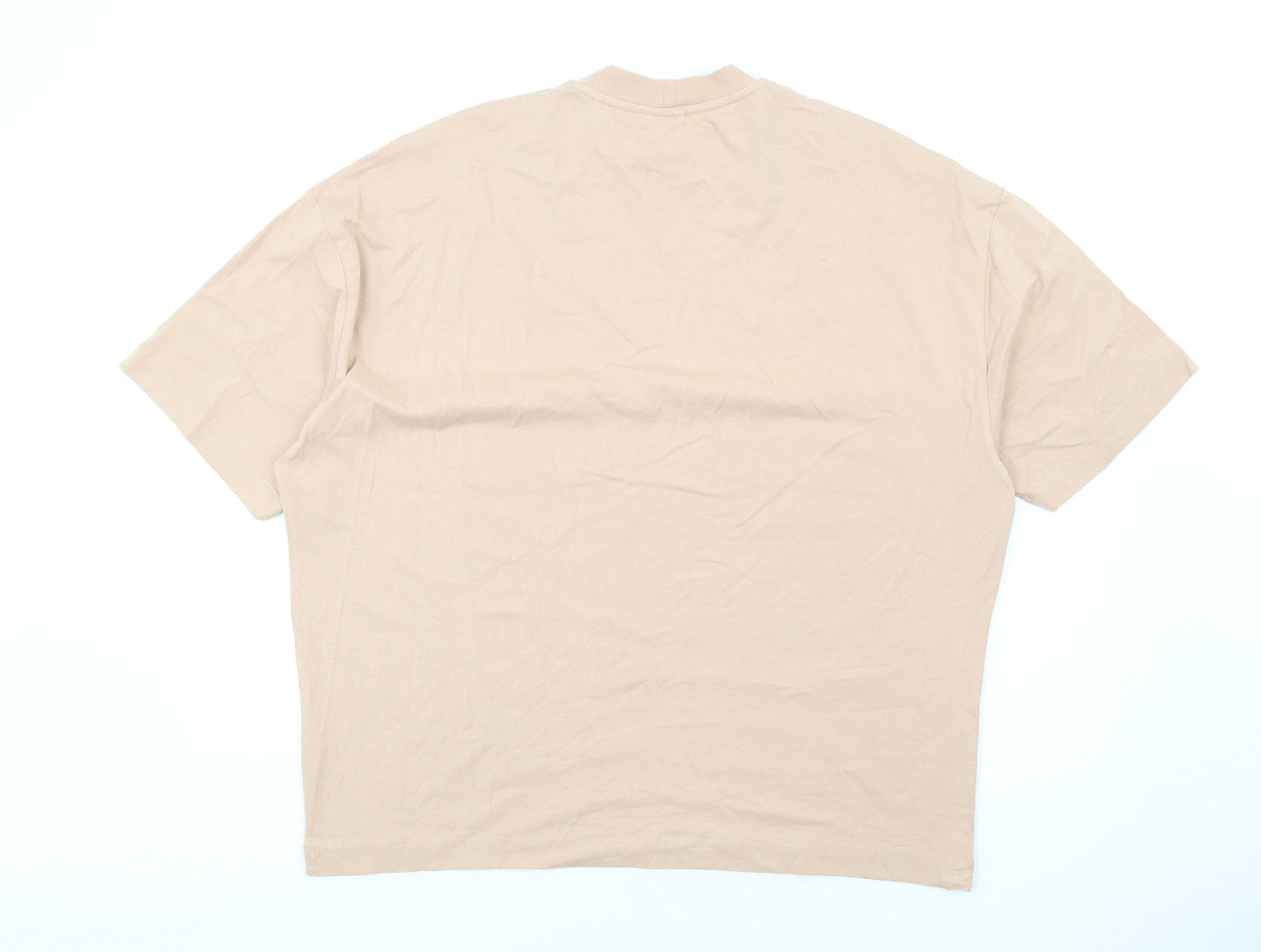 ASOS Mens Beige Cotton T-Shirt Size M Round Neck