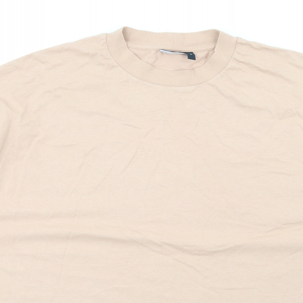 ASOS Mens Beige Cotton T-Shirt Size M Round Neck