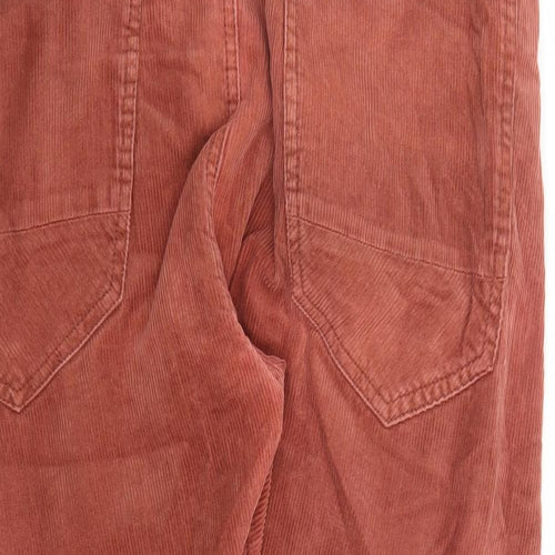 River Island Mens Brown Cotton Carrot Trousers Size 36 in L26 in Regular Zip - Short Leg