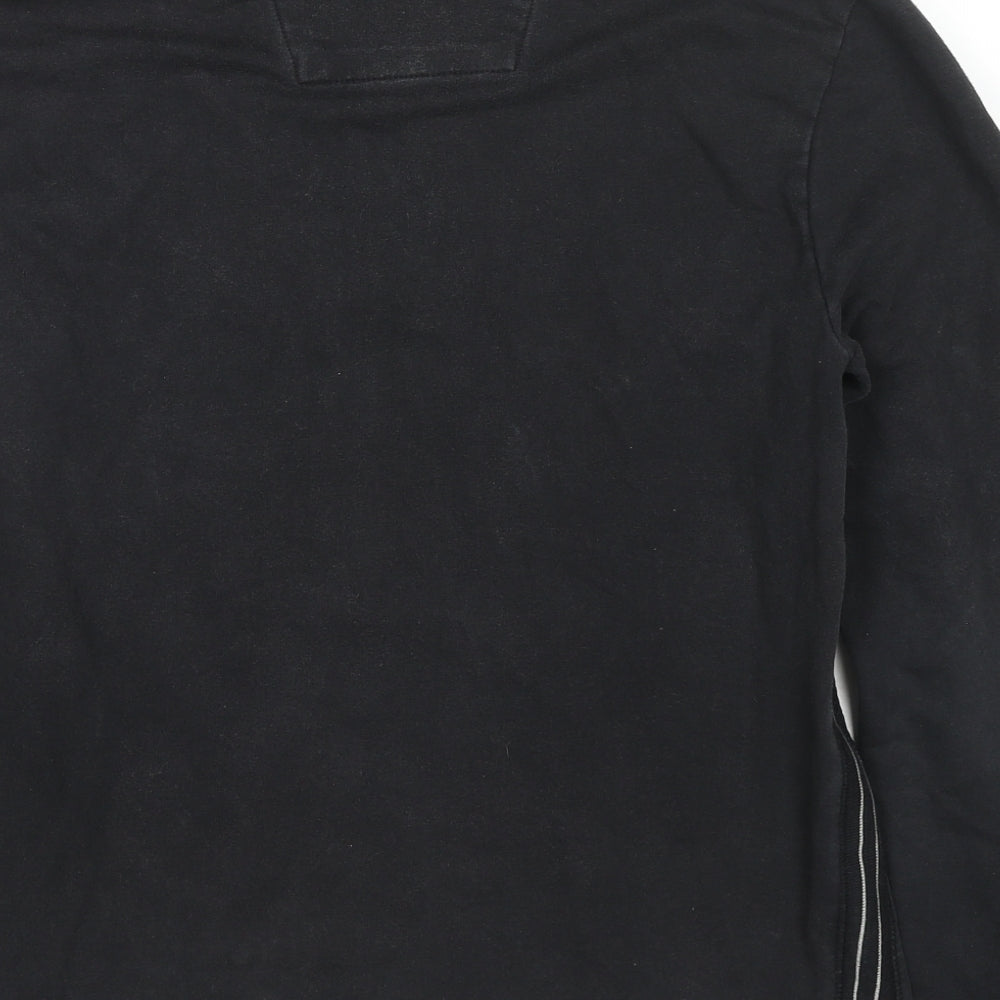 NEXT Mens Black Cotton Henley Sweatshirt Size M