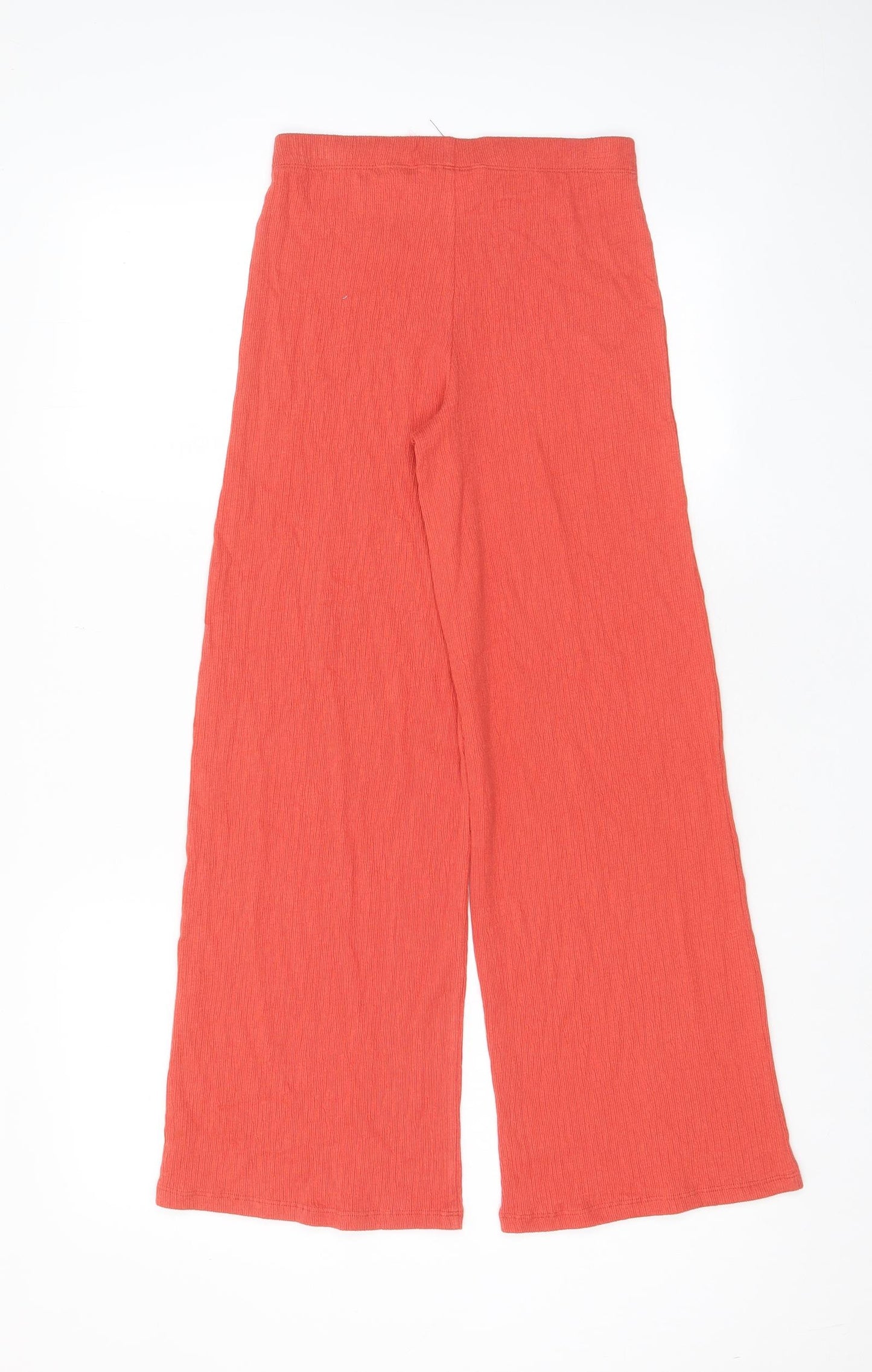 Marks and Spencer Girls Orange Cotton Dress Pants Trousers Size 11-12 Years L27 in Regular Pullover