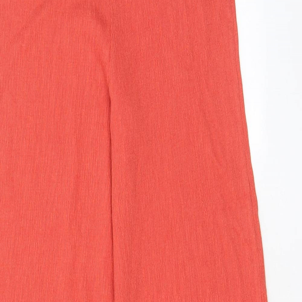 Marks and Spencer Girls Orange Cotton Dress Pants Trousers Size 11-12 Years L27 in Regular Pullover