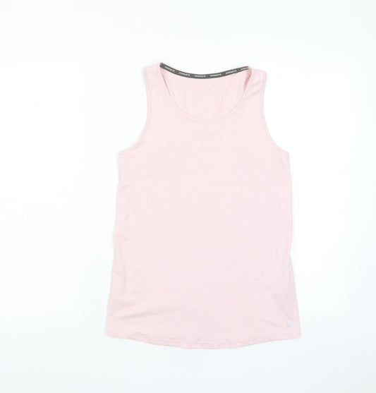 GOODMOVE Womens Pink Polyester Basic Tank Size 8 Scoop Neck Pullover