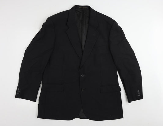 Marks and Spencer Mens Black Wool Jacket Suit Jacket Size 44 Regular