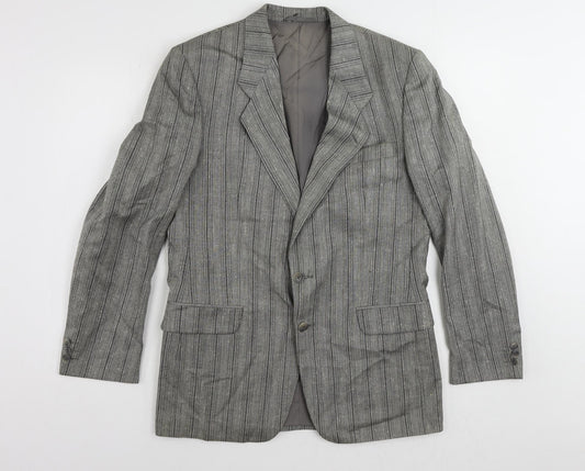 Oxley's Mens Grey Striped Cotton Jacket Blazer Size 40 Regular