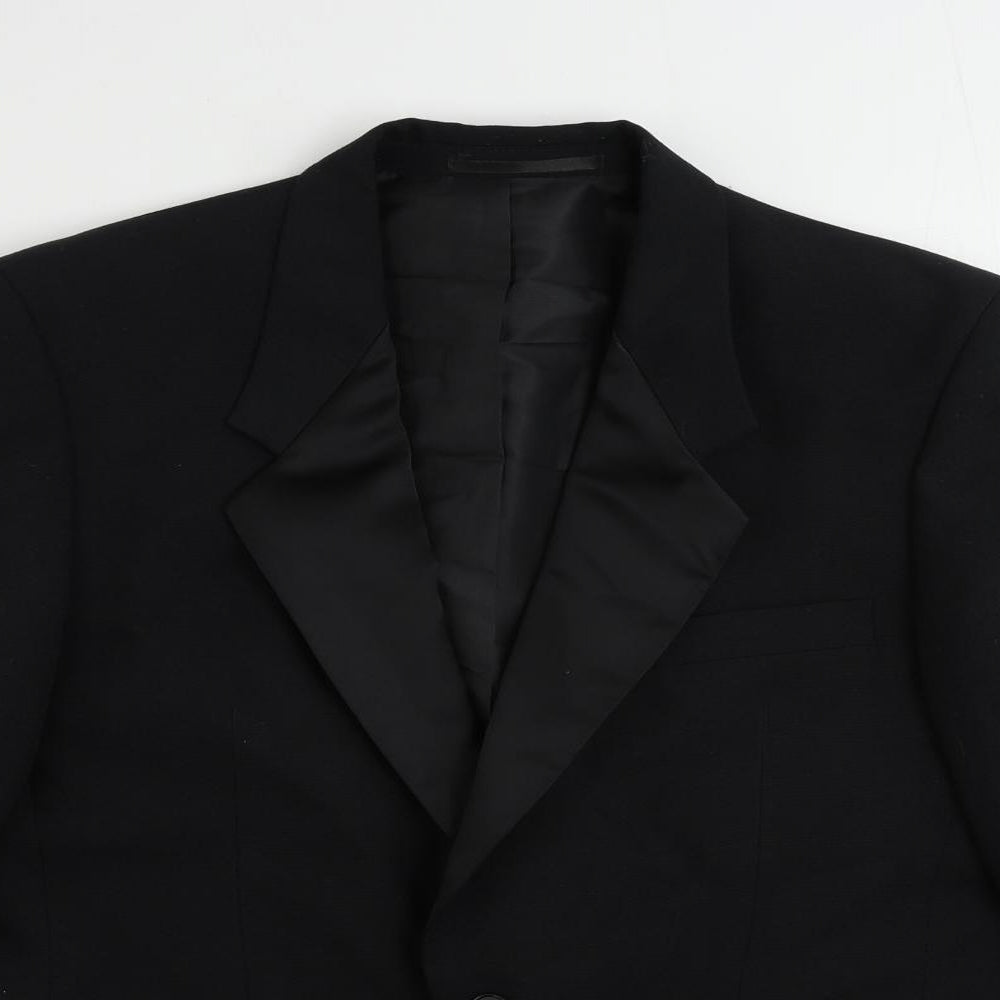 C&A Mens Black Polyester Tuxedo Suit Jacket Size 38 Regular