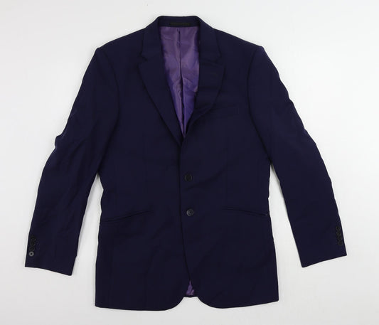 Brook Taverner Mens Blue Polyester Jacket Suit Jacket Size 38 Regular