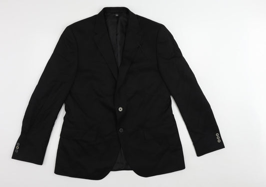 Marks and Spencer Mens Black Polyester Jacket Suit Jacket Size 42 Regular