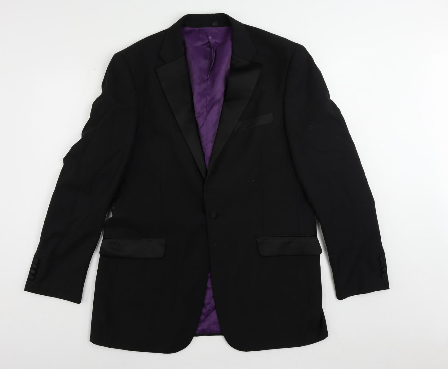 Charlton Gray Mens Black Polyester Tuxedo Suit Jacket Size 42 Regular