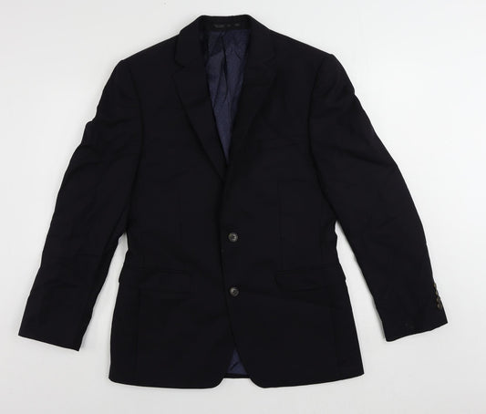 French Connection Mens Blue Polyester Jacket Suit Jacket Size 38 Regular