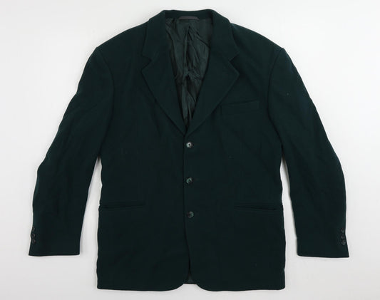 St. Bernard Mens Green Wool Jacket Blazer Size 42 Regular