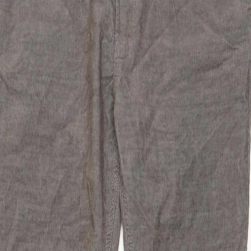 Topman Mens Brown Cotton Trousers Size 34 in L30 in Regular Zip - Pockets