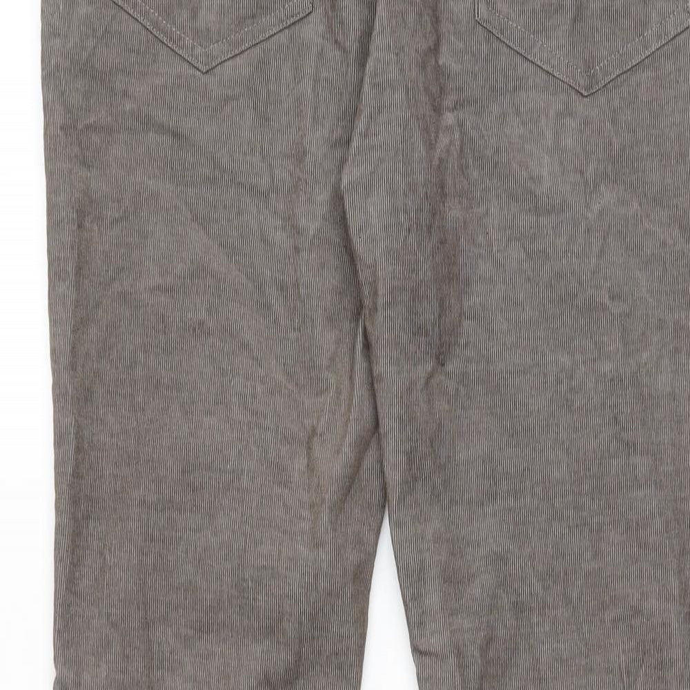 Topman Mens Brown Cotton Trousers Size 34 in L30 in Regular Zip - Pockets