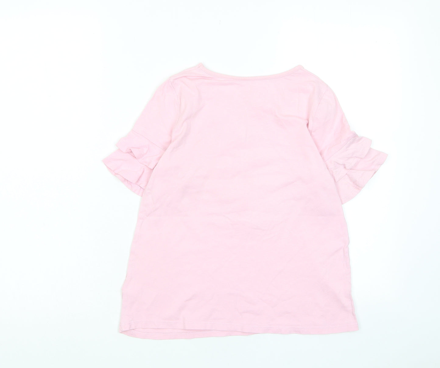 Isaac Mizrahi Girls Pink Cotton Basic T-Shirt Size 10-11 Years Crew Neck Pullover - Unicorn, Sequins