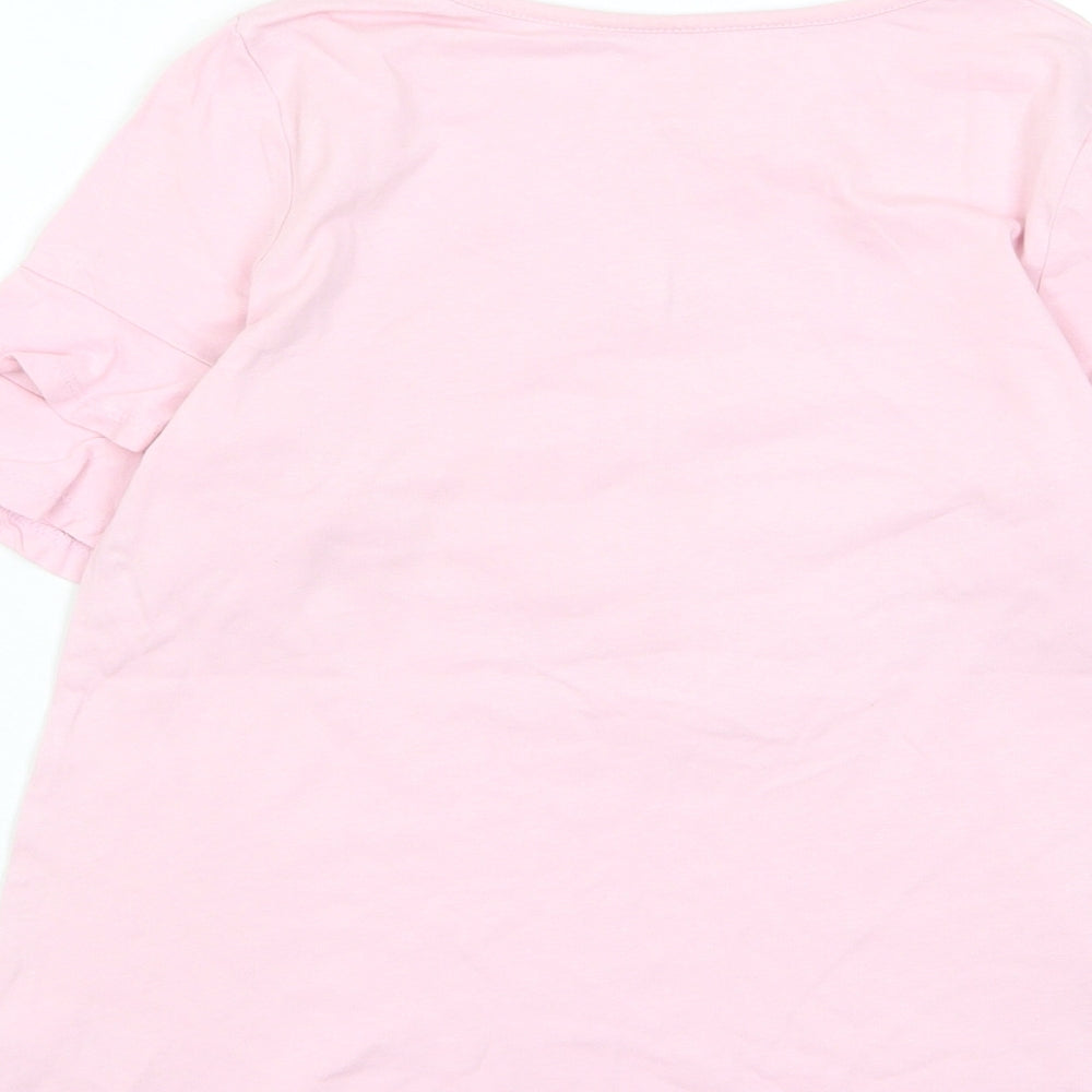 Isaac Mizrahi Girls Pink Cotton Basic T-Shirt Size 10-11 Years Crew Neck Pullover - Unicorn, Sequins