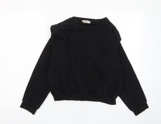 Glamify Womens Black Cotton Pullover Sweatshirt Size M Pullover