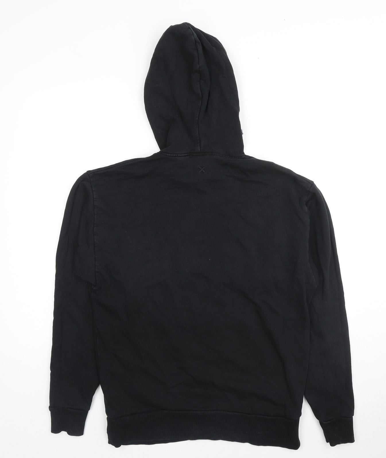 COLLUSION Mens Black Cotton Pullover Hoodie Size S