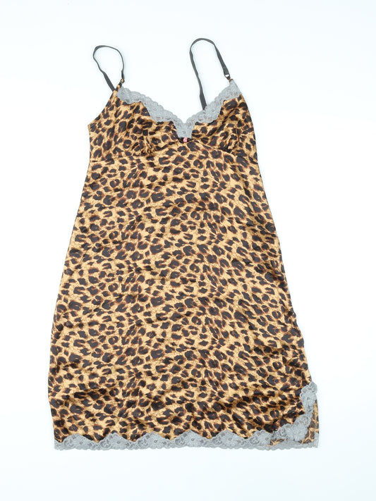 Marks and Spencer Womens Brown Animal Print Polyester Cami One Piece Size 8