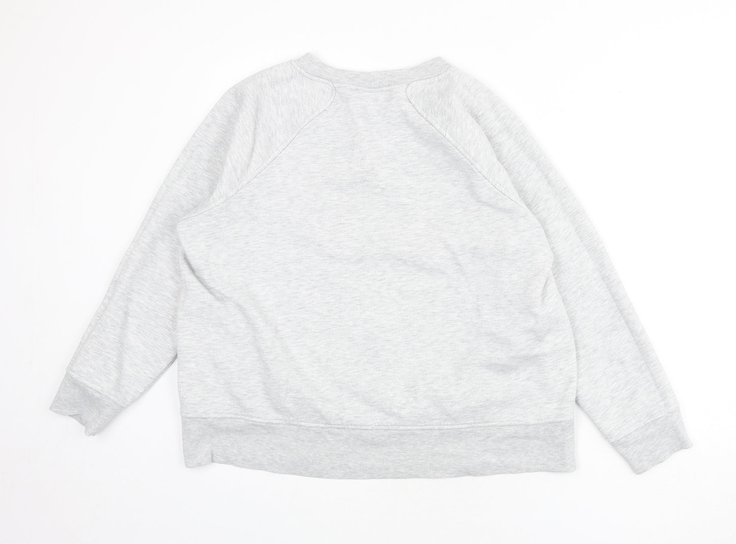 GOODMOVE Womens Grey Cotton Pullover Sweatshirt Size 18 Pullover