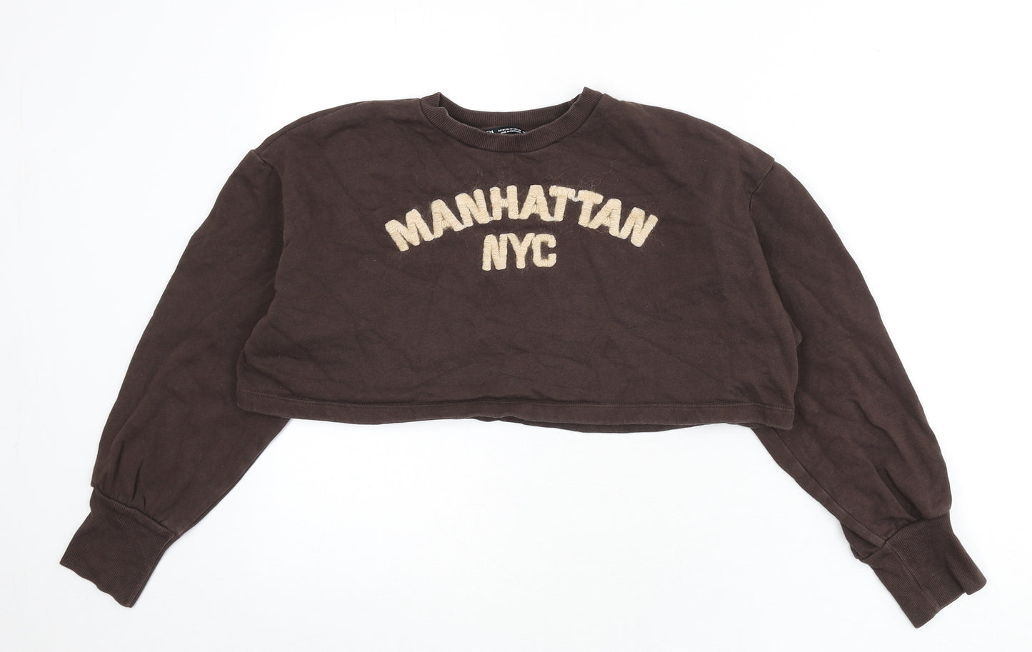 Zara Womens Brown Cotton Pullover Sweatshirt Size M Pullover - Manhattan, NYC, New York, Cropped