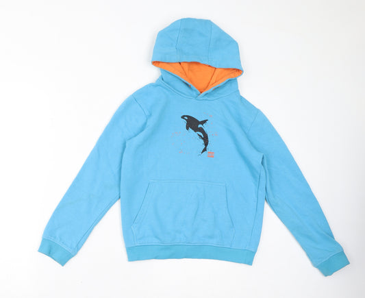 Mountain Warehouse Boys Blue Polyester Pullover Hoodie Size 11-12 Years Pullover - Protect The Ocean, Whale