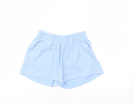 H&M Girls Blue Polyester Sweat Shorts Size 3-4 Years Regular