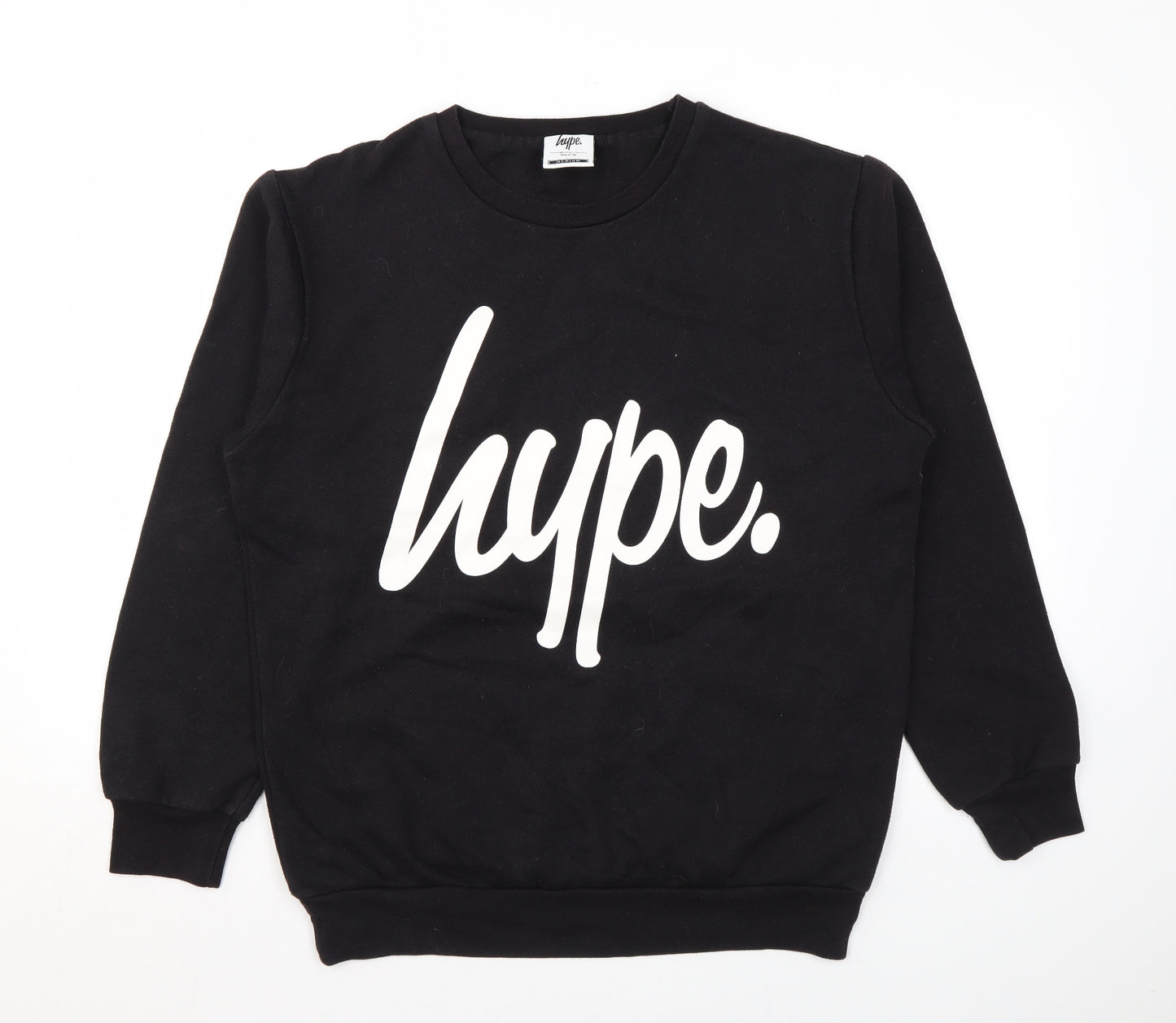 Hype Mens Black Polyester Pullover Sweatshirt Size M - Logo