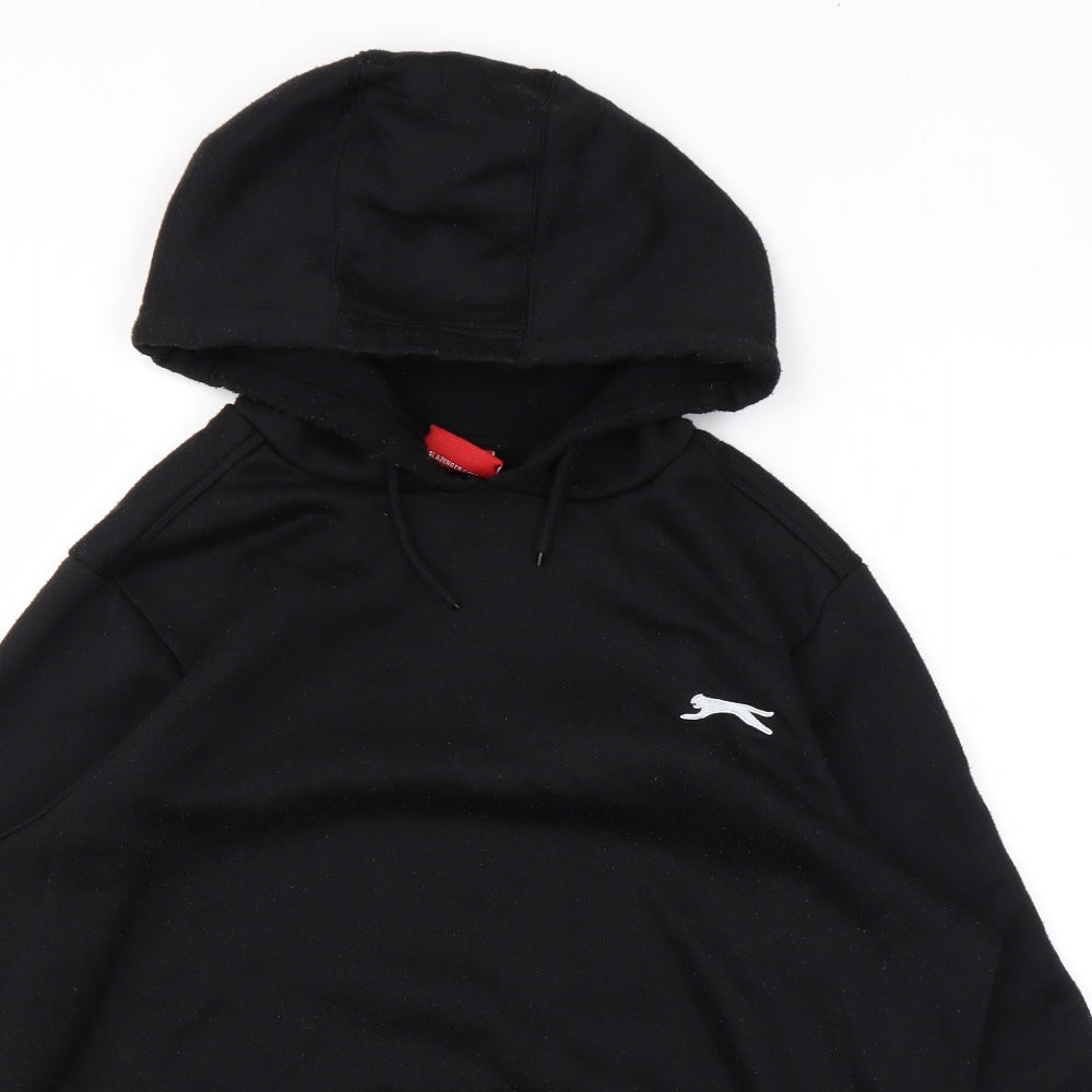 Slazenger Mens Black Polyester Pullover Hoodie Size S - Logo