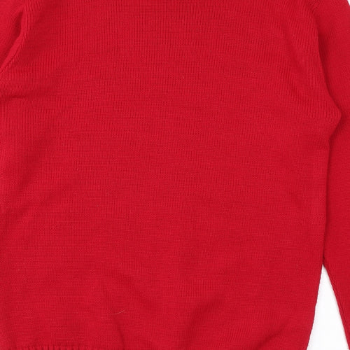 Boohoo Mens Red Round Neck Acrylic Pullover Jumper Size M Long Sleeve - Harry Potter, Christmas Jumper