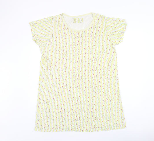 M&Co Womens Yellow Floral Cotton Top Dress Size 14