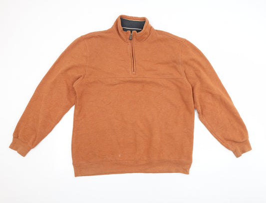 Arrow Mens Orange Cotton Pullover Sweatshirt Size L