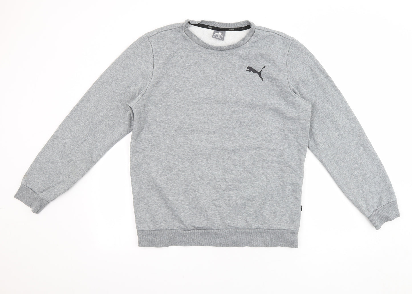 PUMA Mens Grey Cotton Pullover Sweatshirt Size M - Logo