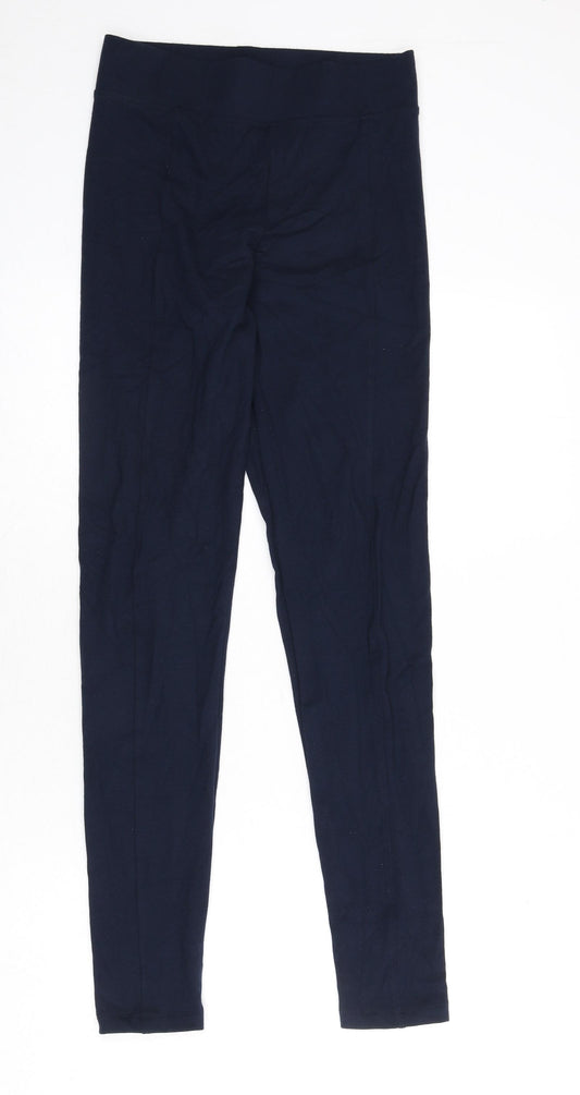 Marks and Spencer Womens Blue Polyester Capri Leggings Size 8 L28 in - Long Length